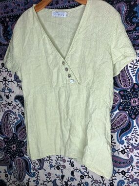 Willow vintage linen Cottagecore top S